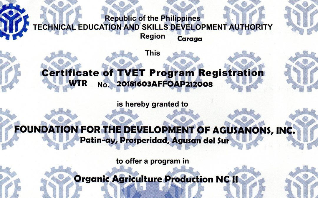 FDAI Now Accepts Enrollees for Organic Agriculture Production NCII
