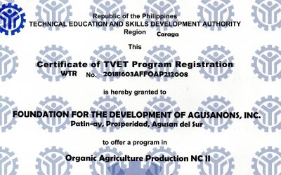 FDAI Now Accepts Enrollees for Organic Agriculture Production NCII